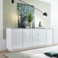 Moderne dressoir 210cm 4 deuren 3 lades hoogglans wit Maine Ice Aanbieding
