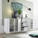 Moderne dressoir 210cm 4 deuren 3 lades hoogglans wit Maine Ice Kortingen