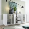 Moderne dressoir 210cm 4 deuren 3 lades hoogglans wit Maine Ice Kortingen