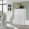 Moderne hoge kast 4 deuren wit hoogglans h145cm Joyce Ice Aanbod