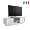 Moderne witte glanzende tv-kast 138cm met 2 deuren Dener Ice woonkamer Verkoop