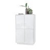 Moderne hoge kast 4 deuren wit hoogglans h145cm Joyce Ice Korting