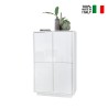 Moderne hoge kast 4 deuren wit hoogglans h145cm Joyce Ice Verkoop
