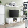 Moderne witte glanzende tv-kast 138cm met 2 deuren Dener Ice woonkamer Korting