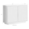 Dressoir opbergkast met 2 deuren, hoogglans wit, 92cm, Agape Ice Korting