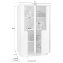 Moderne hoge kast 4 deuren wit hoogglans h145cm Joyce Ice Model