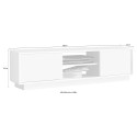 Moderne witte glanzende tv-kast 138cm met 2 deuren Dener Ice woonkamer Catalogus