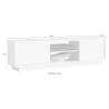 Mobiele tv-standaard voor de moderne woonkamer met hoogglans witte afwerking, 138 cm breed en 2 deuren Dener Ice. Catalogus