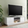 Moderne witte glanzende tv-kast 138cm met 2 deuren Dener Ice woonkamer Aanbieding