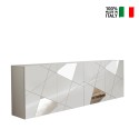 Witte hoogglans dressoir met 4 deuren en spiegel 241 cm Vittoria WH L Verkoop
