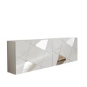 Witte hoogglans dressoir met 4 deuren en spiegel 241 cm Vittoria WH L Aanbod