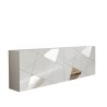 Witte hoogglans dressoir met 4 deuren en spiegel 241 cm Vittoria WH L Aanbod