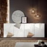 Witte hoogglans dressoir met 4 deuren en spiegel 241 cm Vittoria WH L Keuze
