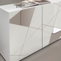Witte hoogglans dressoir met 4 deuren en spiegel 241 cm Vittoria WH L Catalogus
