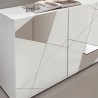 Witte hoogglans dressoir met 4 deuren en spiegel 241 cm Vittoria WH L Catalogus