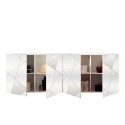 Witte hoogglans dressoir met 4 deuren en spiegel 241 cm Vittoria WH L Kortingen