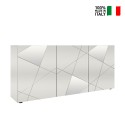 Moderne witte glanzende dressoir 181cm met 3 spiegeldeuren Vittoria WH S Verkoop