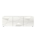 Lage witte glanzende TV-kast 3 deuren 181cm Brema WH Vittoria Aanbod