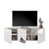 Lage witte glanzende TV-kast 3 deuren 181cm Brema WH Vittoria Korting