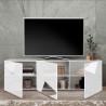 Lage witte glanzende TV-kast 3 deuren 181cm Brema WH Vittoria Kortingen
