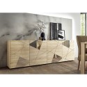 Moderne dressoir eikenhout 241cm met 4 spiegeldeuren Vittoria RS L Korting