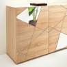 Moderne woonkamer dressoir met 3 deuren in eikenhout en spiegels Vittoria RS S Kortingen