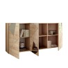 Moderne woonkamer dressoir met 3 deuren in eikenhout en spiegels Vittoria RS S Korting