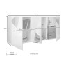 Moderne woonkamer dressoir met 3 deuren in eikenhout en spiegels Vittoria RS S Model