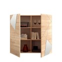 Hoge dressoir eikenhout 2 spiegeldeuren 121cm Vittoria Glam RS Kortingen