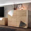 Hoge dressoir eikenhout 2 spiegeldeuren 121cm Vittoria Glam RS Aanbieding