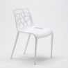 Ronde salontafel wit 70x70 cm en 2 gekleurde stoelen Gelateria Long Island 