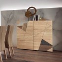 Hoge dressoir eikenhout 2 spiegeldeuren 121cm Vittoria Glam RS Catalogus
