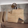Hoge dressoir eikenhout 2 spiegeldeuren 121cm Vittoria Glam RS Catalogus
