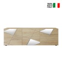 TV-meubel met 3 deuren in geometrisch design eikenhout Brema RS Vittoria Verkoop