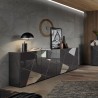 Moderne buffetkast 4 deuren hoogglans grijs met spiegels Vittoria GR L Catalogus