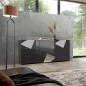 Tv-meubel woonkamer 3 deuren glanzend grijs 181cm Vittoria GR S Kortingen