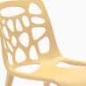 Ronde salontafel wit 70x70 cm met stalen onderstel en 2 gekleurde stoelen Gelateria Long Island 
