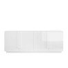 Witte glanzende dressoir Jupiter WH L2 met 4 deuren, 241 cm Aanbod