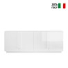 Witte glanzende dressoir Jupiter WH L2 met 4 deuren, 241 cm Verkoop