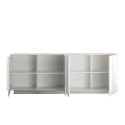 Witte glanzende dressoir Jupiter WH L2 met 4 deuren, 241 cm Korting