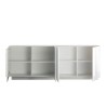 Witte glanzende dressoir Jupiter WH L2 met 4 deuren, 241 cm Korting