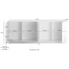 Witte glanzende dressoir Jupiter WH L2 met 4 deuren, 241 cm Voorraad