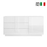 Witte glanzende woonkamer dressoir met 3 lades Jupiter WH M1 Verkoop