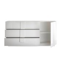Witte glanzende woonkamer dressoir met 3 lades Jupiter WH M1 Korting