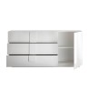 Witte glanzende woonkamer dressoir met 3 lades Jupiter WH M1 Korting