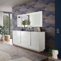 Witte glanzende woonkamer dressoir met 3 lades Jupiter WH M1 Aanbieding