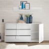 Witte glanzende woonkamer dressoir met 3 lades Jupiter WH M1 Keuze