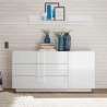 Witte glanzende woonkamer dressoir met 3 lades Jupiter WH M1 Catalogus