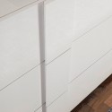 Witte glanzende woonkamer dressoir met 3 lades Jupiter WH M1 Kortingen