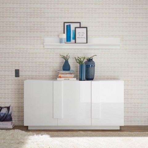 Moderne dressoir 3 deuren hoogglans wit 182cm WH M2 Aanbieding